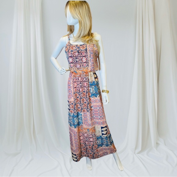 by & by Dresses & Skirts - Bohemian Maxi Dress in Pink and Blue